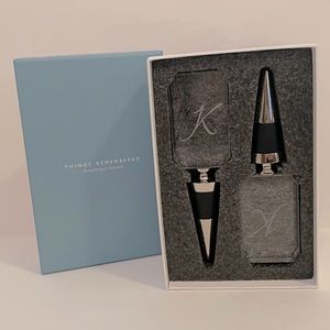 Engraved Glass K Wine Stoppers